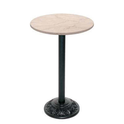 Mange-debout pied noir Ø60cm marbre yule - intérieur - RestooTab