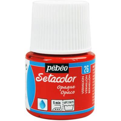 Peinture Setacolor opaque 45 ml Rouge Vermillon - PÉBÉO