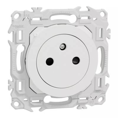 Odace - prise 2P+T affleurante - bornes automatiques - blanc craie - SCHNEIDER - S920052 - Schneider Electric