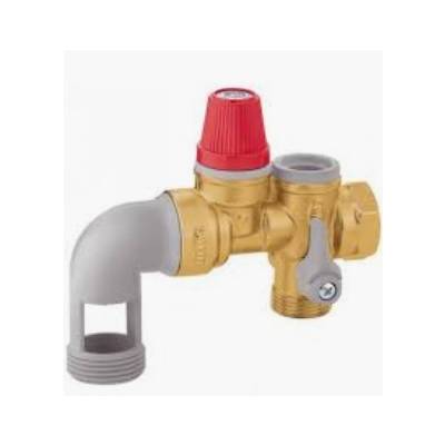 Groupe de sécurité coudé standard pour chauffe eau horizontal 20/27 - Gedimat - DIPRA