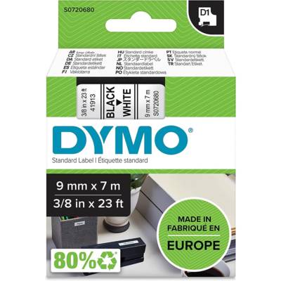 Cassettes de ruban encreur D1 noir/blanc 9 mm x 7 m