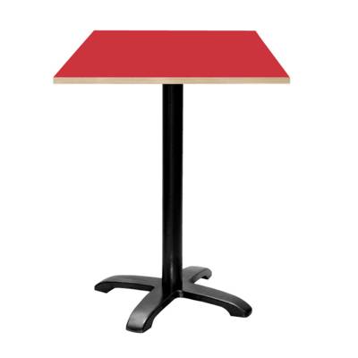 Mange-debout pied noir 60x60cm rouge chants bois - intérieur - RestooTab