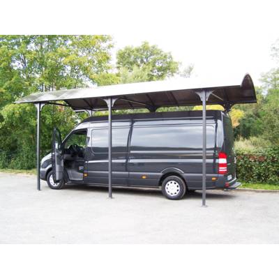 Carport aluminium camping car toit 1/2 rond gris anthracite - 7,62x3620m - 27.51m² - Gedimat