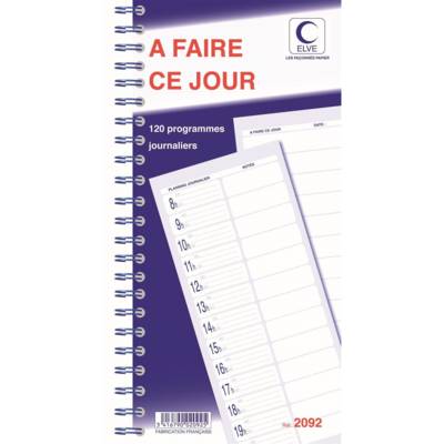 Bloc spirale "120 PROGRAMMES - A FAIRE CE JOUR" 29,7x14 cm - ELVE