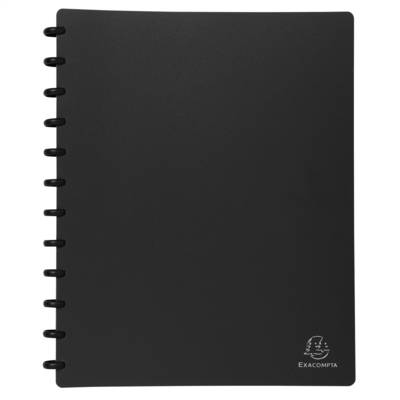 Protège-documents à anneaux et pochettes détachables 60 vues A4 Noir - EXACOMPTA