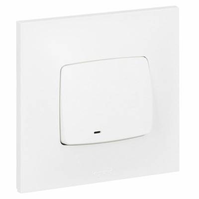Poussoir lumineux avec voyant NEPTUNE blanc 6A - Gedimat - LEGRAND