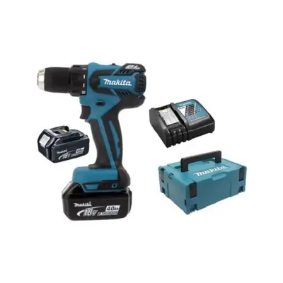 Perceuse visseuse 18 V LXT Ø 13 mm - MAKITA - 2 batteries 18V 4 Ah Li-Ion , chargeur, MakPak - DDF459RMJ