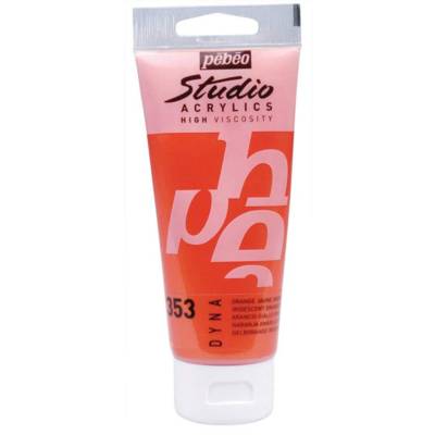 Peinture Studio Acrylique Tube Orange/Jaune Iridescent 100 ml - PÉBÉO