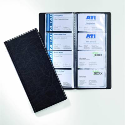 Album VISIFIX 12 pochettes pour 192 Carte de visite 57x90 mm PVC Noir - DURABLE
