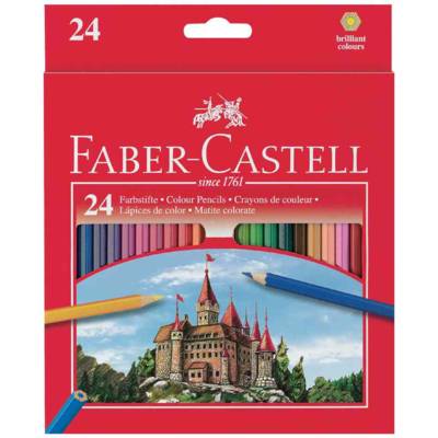 Etui de 24 Crayons de couleur hexagonal CASTLE Assortis - FABER-CASTELL