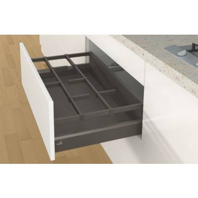 Tringle recoupable anthracite L.2m HETTICH pour tiroir à l'anglaise Arcitech - 9182712 - HETTICH FRANCE
