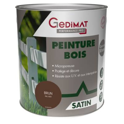 Peinture bois brun RAL 8011 - pot de 2 litres - Gedimat