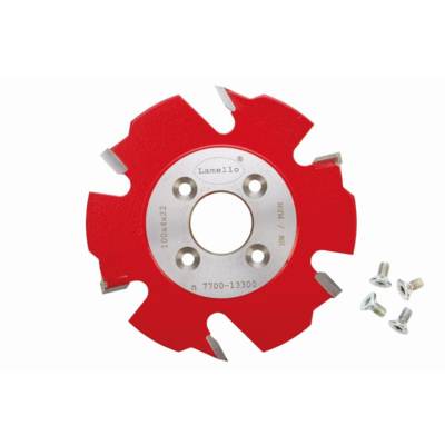 Fraise à rainurer pour fraiseuse avec traceurs HW 100x4x22 mm Z2+V4 4 Trous - LAMELLO - 132000 - Maxoutil