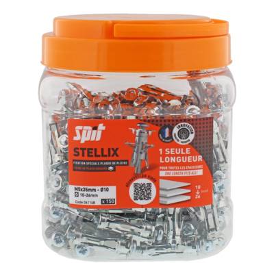 Cheville métallique à vis Stellix - 5 x 35 / 15 M5 + Vis Seau de 150 - SPIT - 060144 - Maxoutil
