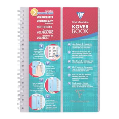 Kover Book Vocabulaire Spirale 14,8x21 100p Ligné + marge centrale