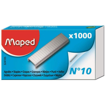 Boite de 1000 agrafes N°10, zinguées - Maped
