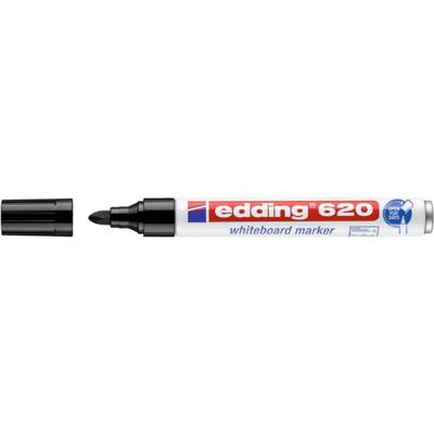 Marqueur pour Tableaux blancs 620 Noir Corps Alu Pointe Ronde 1,5-3 mm - EDDING