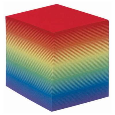 Recharge bloc cube arc en ciel 9x9x7,5cm 580 feuilles mobiles 90g PEFC