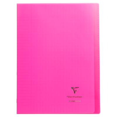 Cahier Protège-cahier Koverbook Piqué Polypro A4 96p séyès Rose Transparent - CLAIREFONTAINE