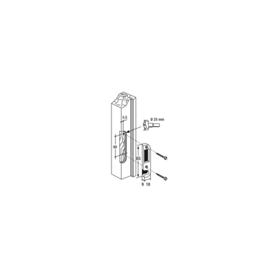 Gâche centrale à encastrer gauche bois 85x18x9mm - Gedimat - THIRARD