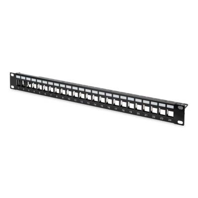 Panneau de brassage modulaire 19" 24 ports Noir