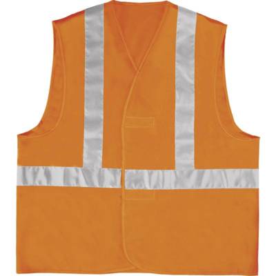 Gilet haute visibilite montage baudrier orange fluo - Gedimat