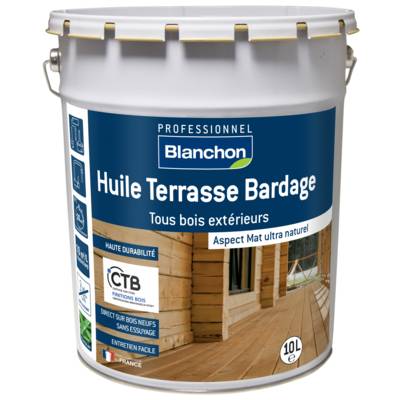 Huile terrasse bardage bois naturel - Gedimat - BLANCHON