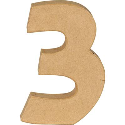 Chiffre 3 kraft 20cm en Kraft à Décorer - DÉCOPATCH
