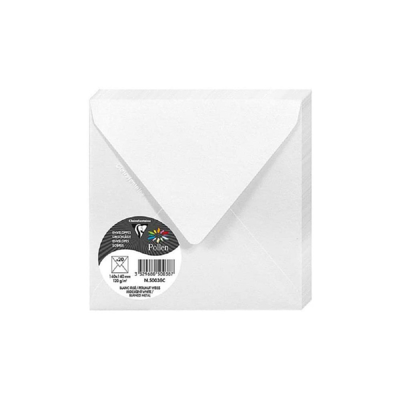 Paquet de 20 Enveloppe 120g 140x140 blanc irisé