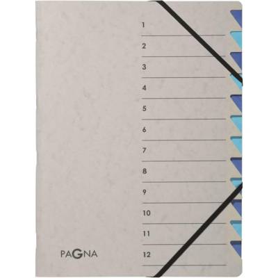 Trieur "Easy Grey", A4, 12 compartiments, bleu