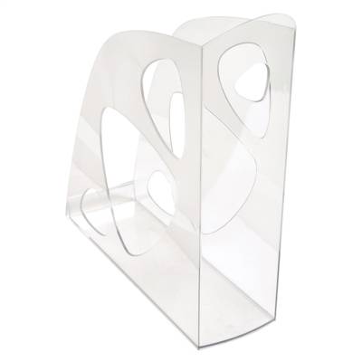 Porte-revues Polystyrène ECOMAG Dos de 7,7 cm, H25,7 x P24,8 cm Cristal