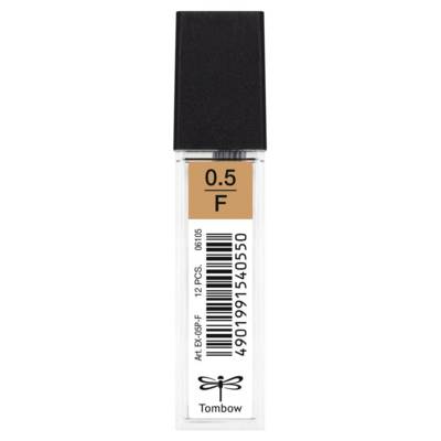 Etui de 12 Mines pour porte-mine pointe calibrée 0,5 mm dureté F - TOMBOW