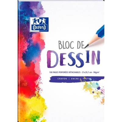 Bloc Dessin Polypro A4 210X297 mm 100 Pages Perforé 4 Trous 90g Uni