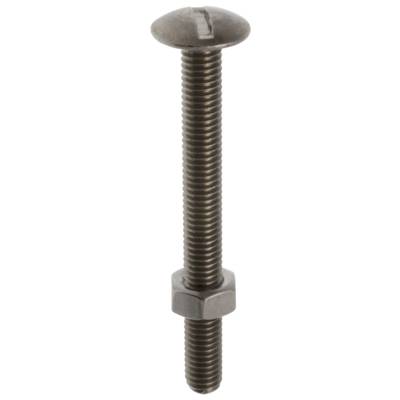 Boulon poêlier tête ronde empreinte fendue inox A2 - Gedimat - NORAIL