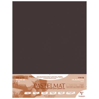 Paquet de 5 feuilles Pastelmat 360g 50x70 Anthracite - CLAIREFONTAINE