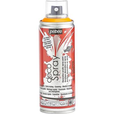Aérosol 200ml Peinture DécoSpray ORANGE FLUO - PÉBÉO