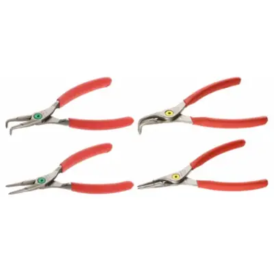 Jeu de 4 pinces circlips intérieures extérieures, becs coudés et droits - 18 à 60 mm - FACOM - PCJ4PB
