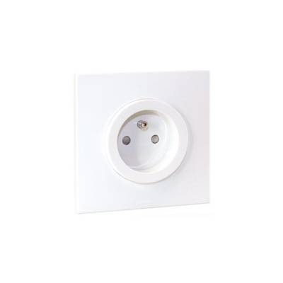 Prise de courant 2P+T SQUARE - blanc - Gedimat - EUR'OHM
