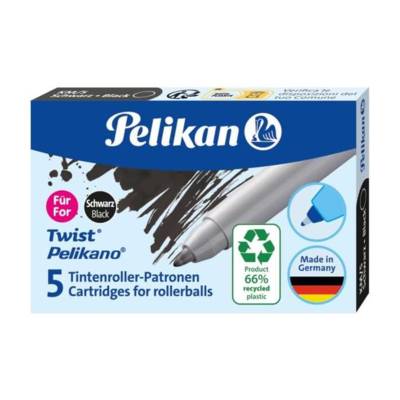 Etui de 5 Cartouches d'encre eco pour roller Pelikano/Twist Noir