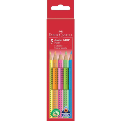 étui de 5 crayons couleur Jumbo GRIP Neon