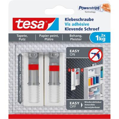 Powerstrips Vis adhésive pour papier peint/plâtre - 2 x 1kg