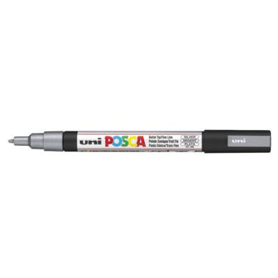 Marqueur pointe conique fine pc3m 0,9 - 1,3mm argent - POSCA