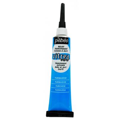 Tube 20ml Peinture acrylique Vitrea 160 Relief brillant TURQUOISE - PÉBÉO