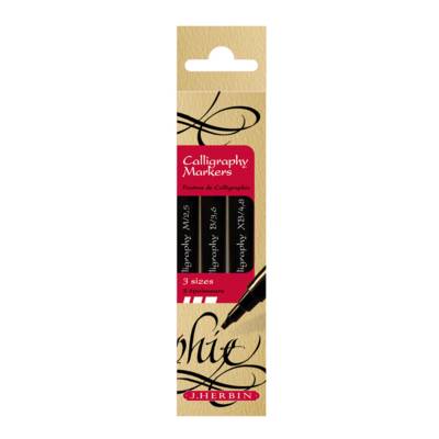 Etui de 3 feutres de calligraphie Noir - HERBIN