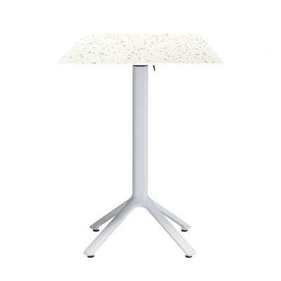 Mange-debout rabattable pied blanc 60x60cm terrazzo cassata chants blancs - terrasse - RestooTab