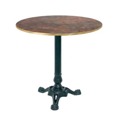 Table pied noir Ø70cm rouille underground chants laiton - intérieur - RestooTab