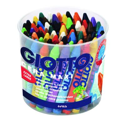 Pot de 60 craies à la cire maxi, diamètre 11,5 mm