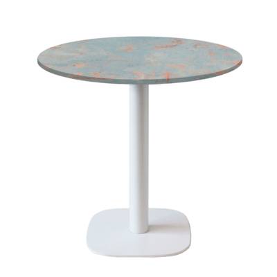 Table pied blanc Ø70cm gris rouille - intérieur - RestooTab