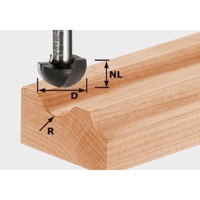 Fraise à gorge creuse HW avec queue de 8mm FESTOOL HW S8 R12,7 - 490987