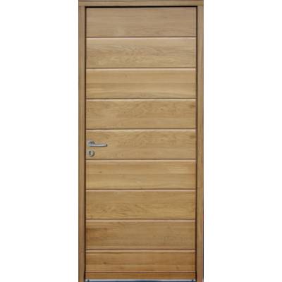 Porte d'entrée chêne GAVARNIE chêne naturel avec lames horizontales - 215 x 90 cm - Gedimat - PHILIBERT